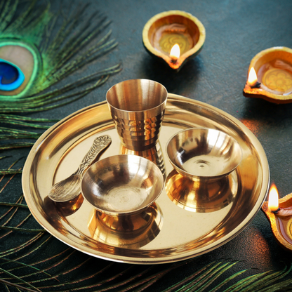 Brass Laddu Gopal Thali Set