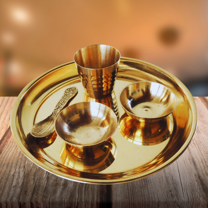 Brass Laddu Gopal Thali Set