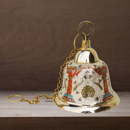 Brass Hanging Pooja Bell White Color