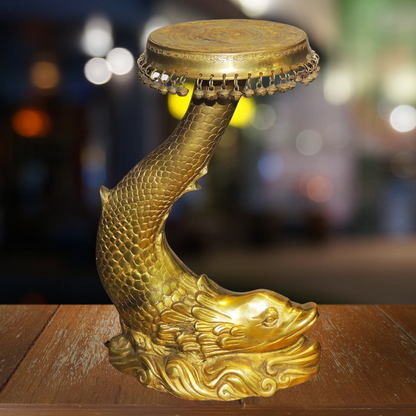 Brass Fish Side Table Stool Stand