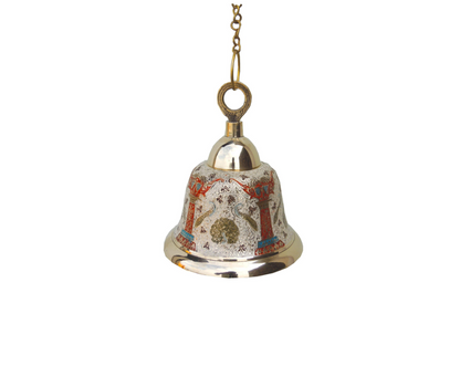 Brass Hanging Pooja Bell White Color