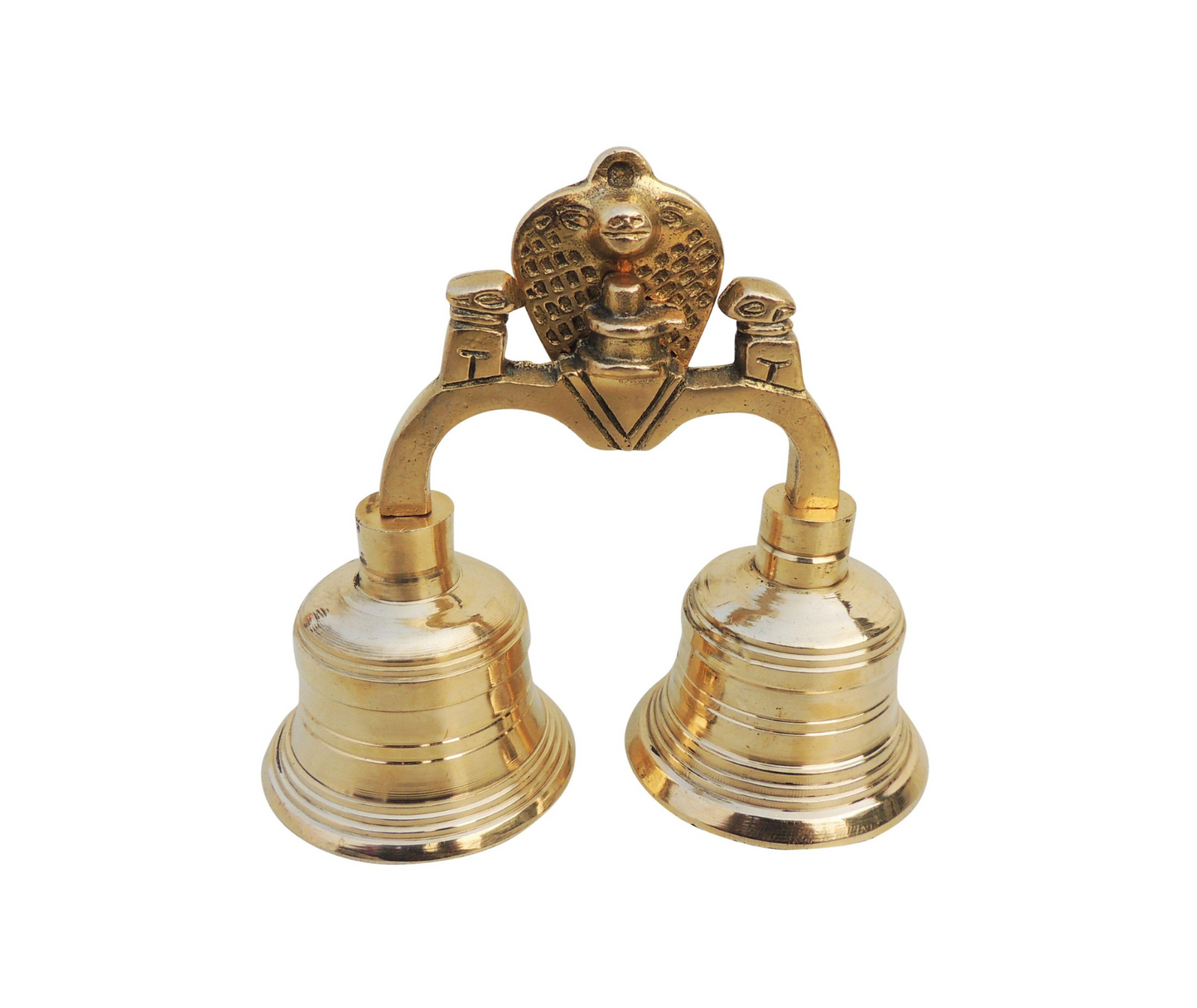 Brass Pooja 2 Combined Bell Double Ganti