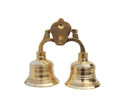 Brass Pooja 2 Combined Bell Double Ganti