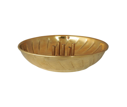 Brass 5 Agarbatti Stand Plate Small