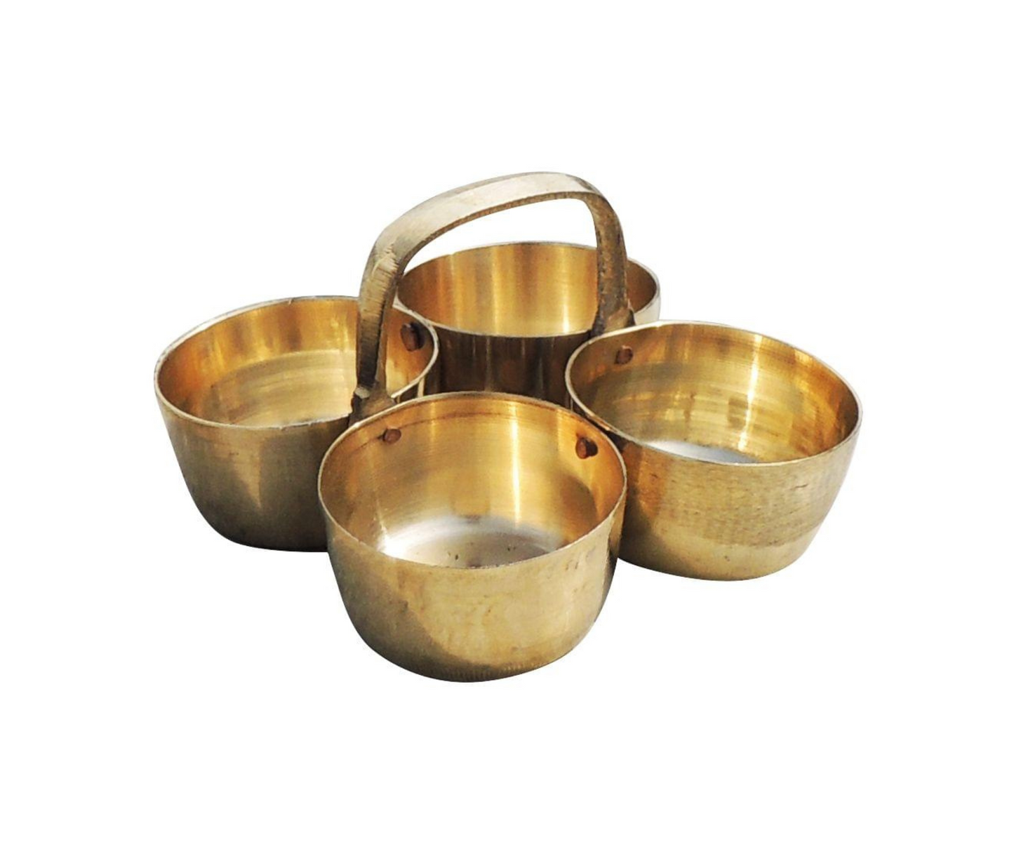 Brass Chokta Small 4 Bowl Combined