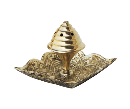 Brass Agarbatti Stand Plate Square