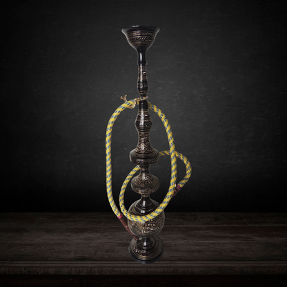 Brass Hookah In Black Design