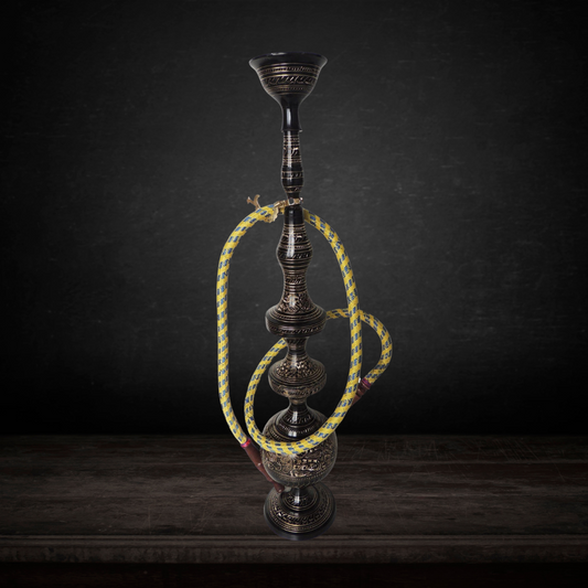 Brass Hookah In Black Design