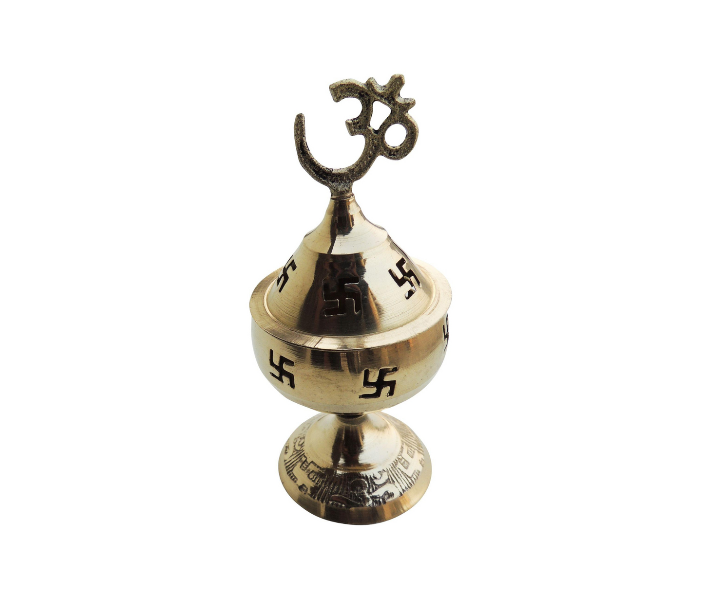 Brass Table Oil Lamp Om Pakija Deepak