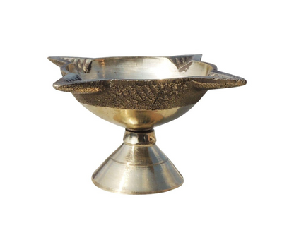 Brass Table Oil Lamp Deepak 4 Wicks