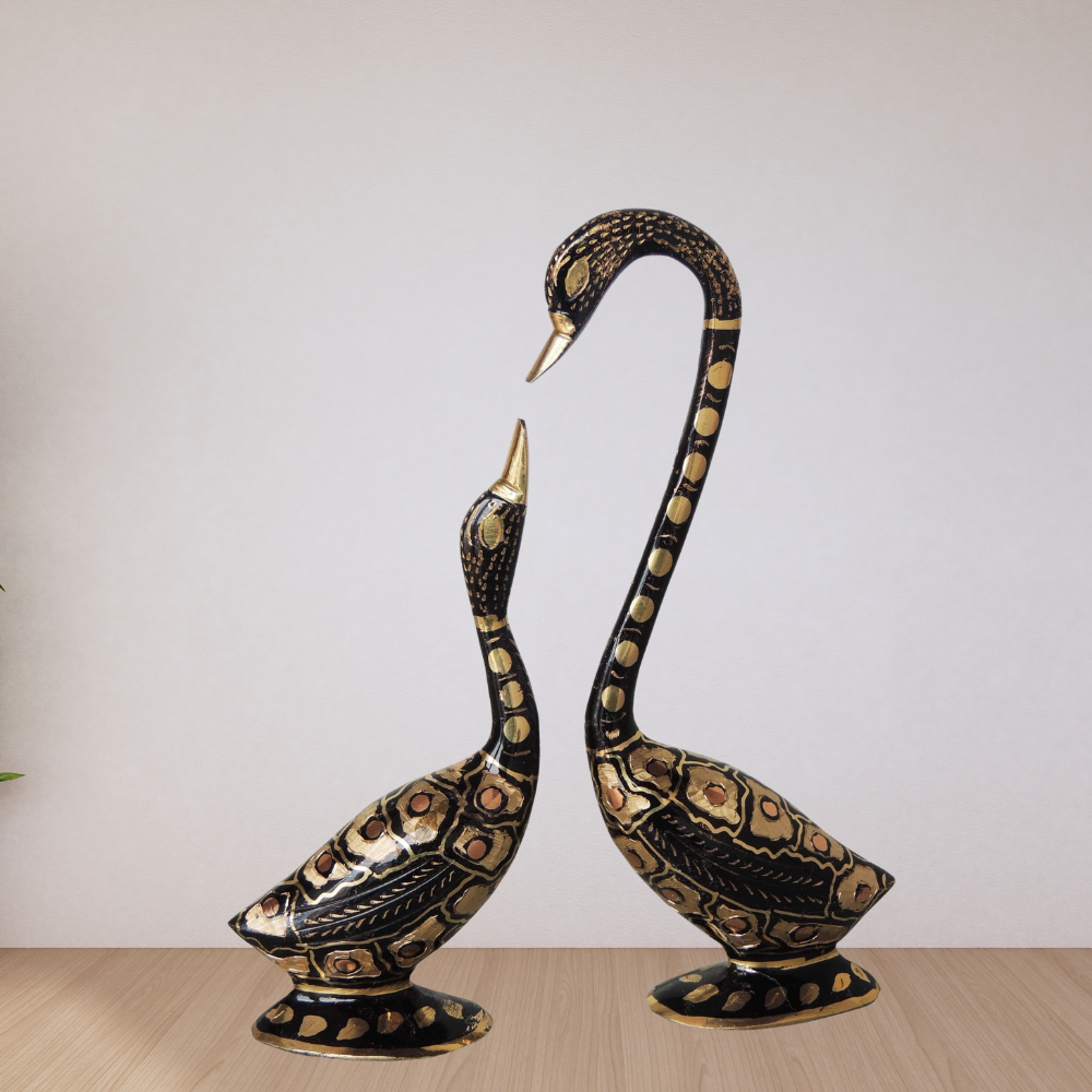 Brass Showpiece Duck Pair Statue