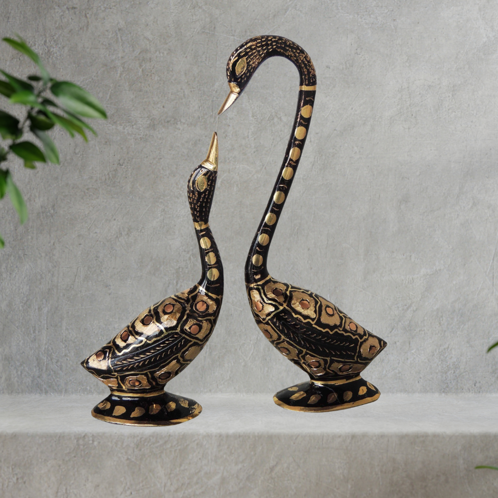 Brass Showpiece Duck Pair Statue