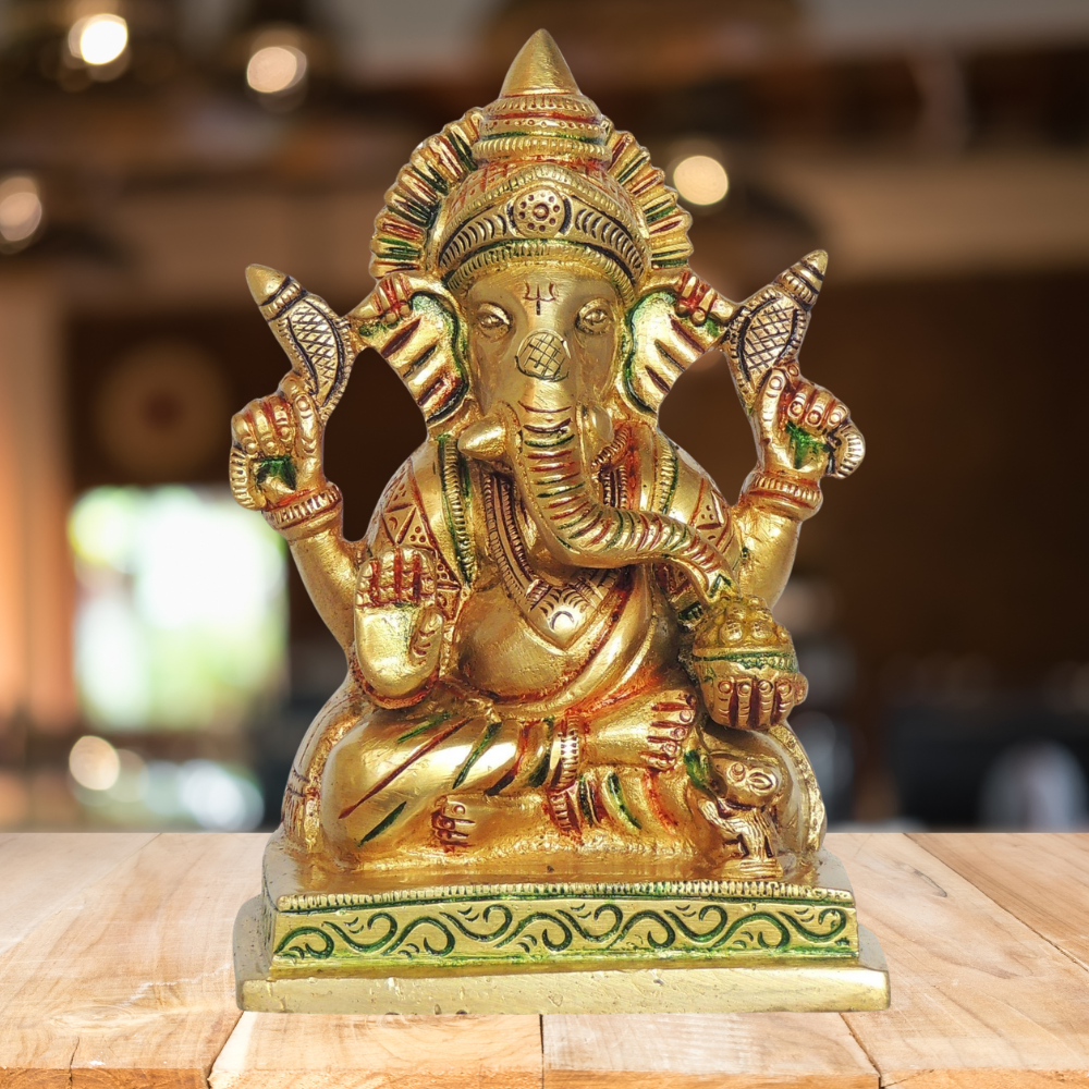 Brass Ganesh Ji God Idol Statue