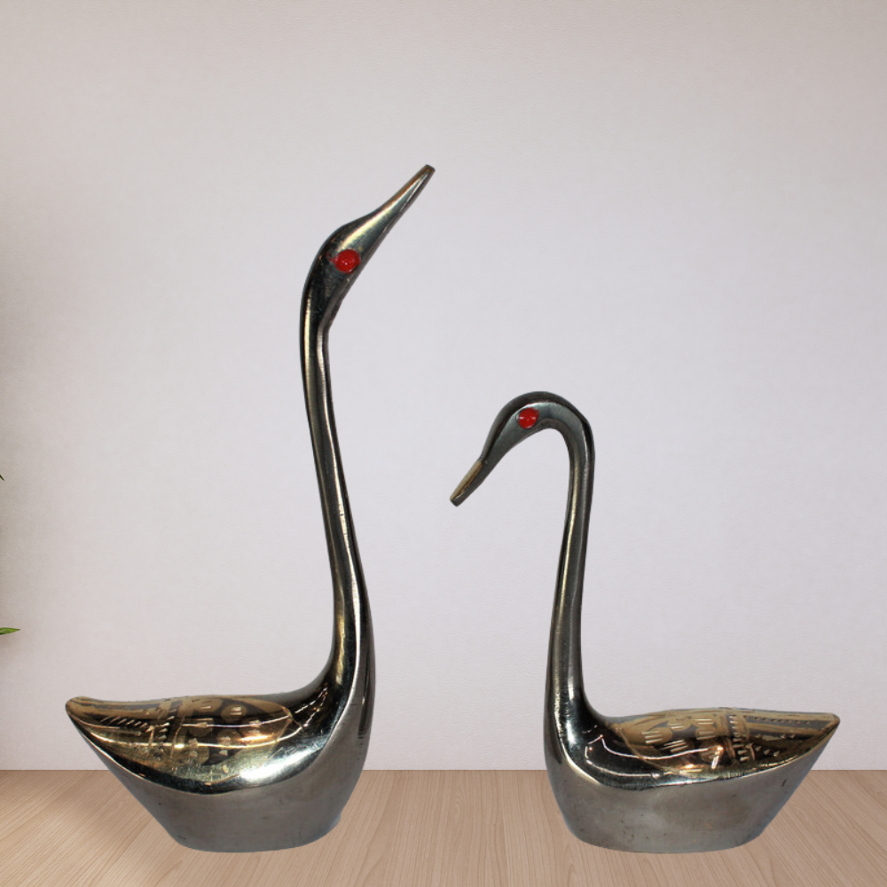 Brass Showpiece Duck Pair Statue