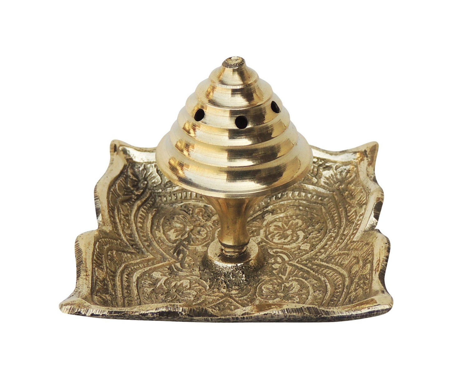 Brass Agarbatti Stand Plate Square