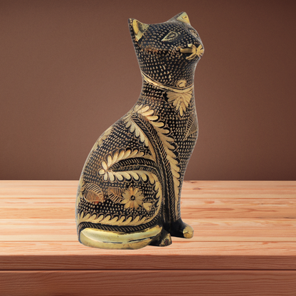 Brass Table Decor Showpiece Cat Statue