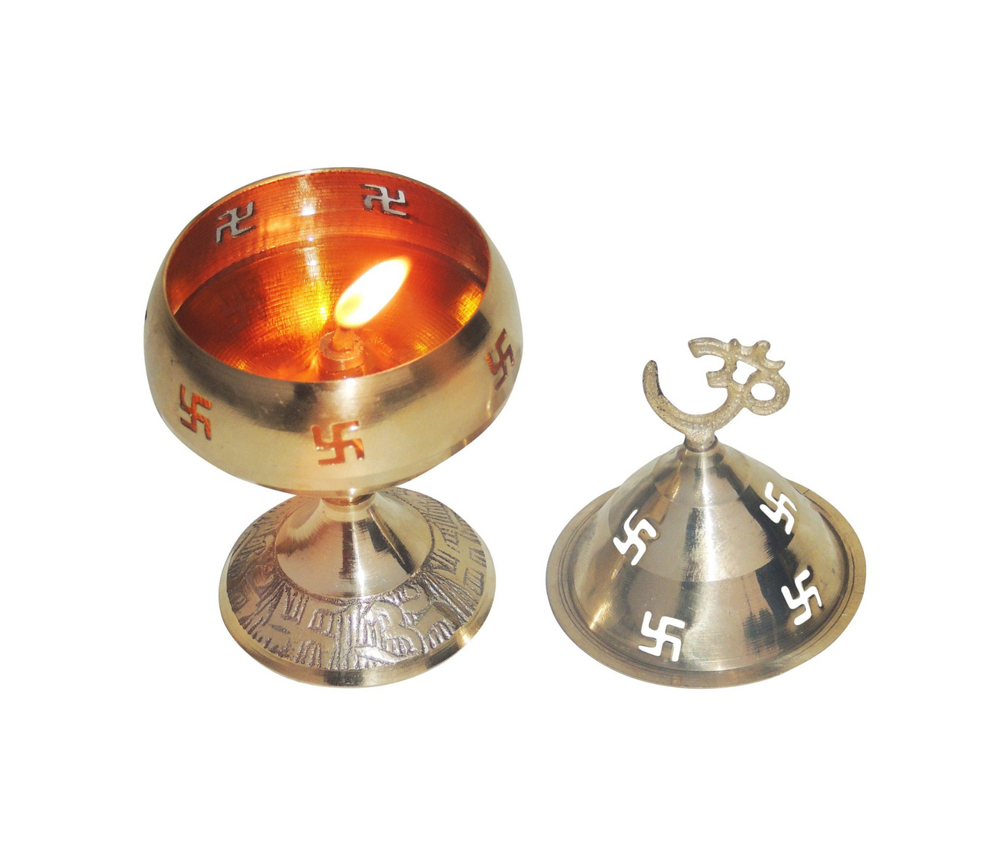 Brass Oil Lamp Om Pakija Deepak