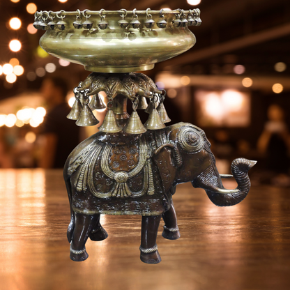 Brass Elephant Urli For Home/Event