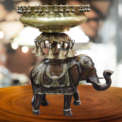 Brass Elephant Urli For Home/Event