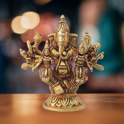 Brass Ganesh Parivar God Idol Statue