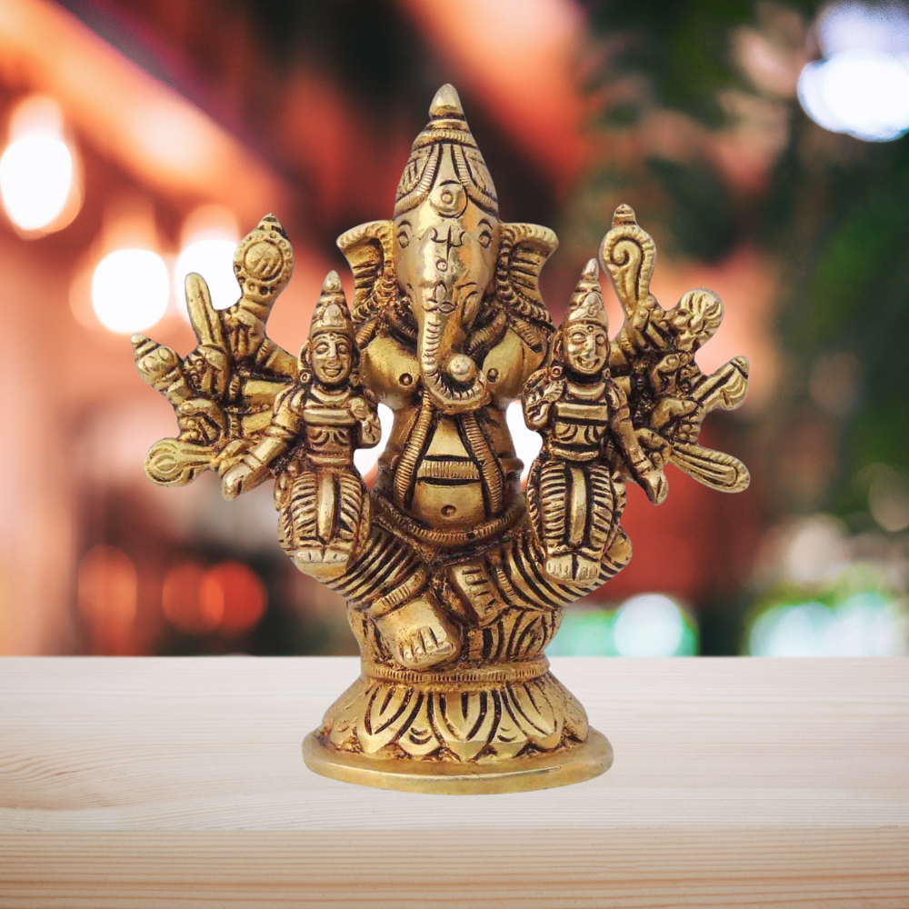 Brass Ganesh Parivar God Idol Statue