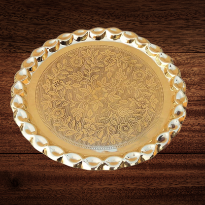 Brass Plate With Flower Design