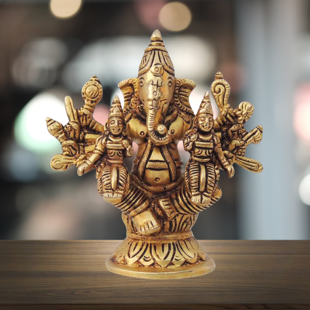 Brass Ganesh Parivar God Idol Statue