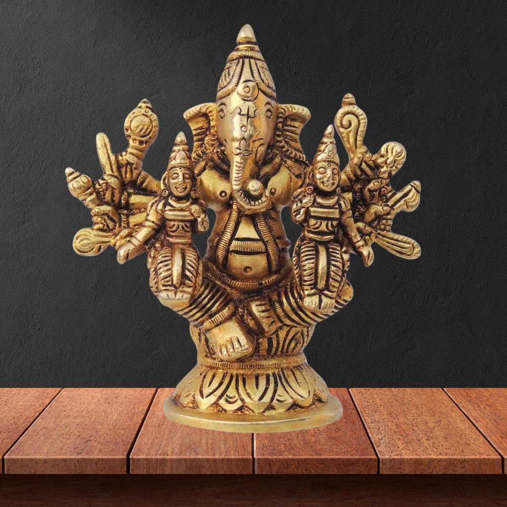 Brass Ganesh Parivar God Idol Statue