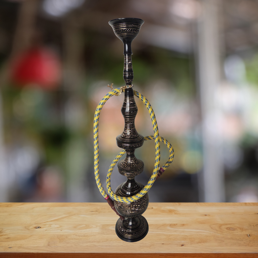 Brass Hookah In Black Design