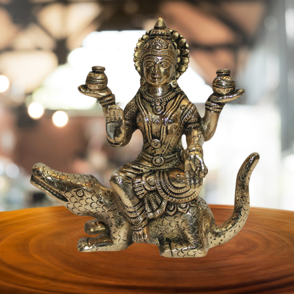 Brass Ganga Devi Statue