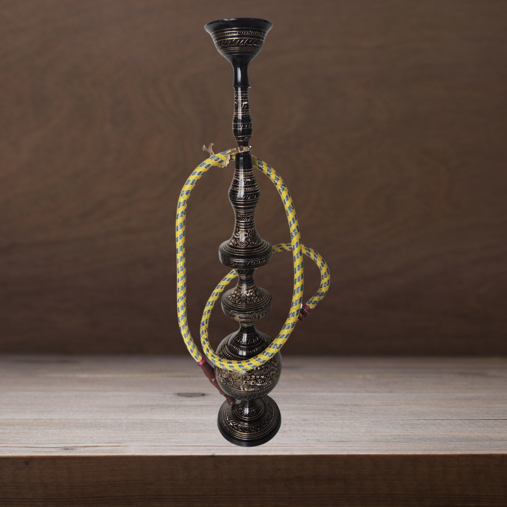 Brass Hookah In Black Design