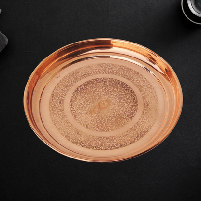 Copper Thali Embose Design