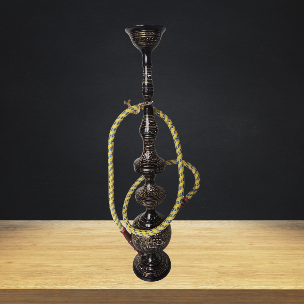 Brass Hookah In Black Design