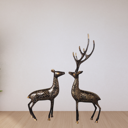 Brass Showpiece Deer Pair Statue