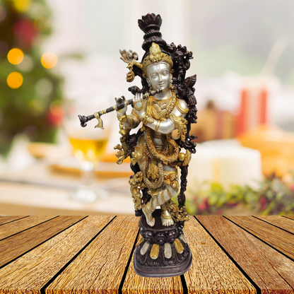 Brass Krishna God Idol Statue