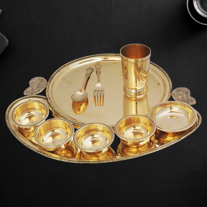 Brass Maharaja Bhojan Thali Set 16 inch