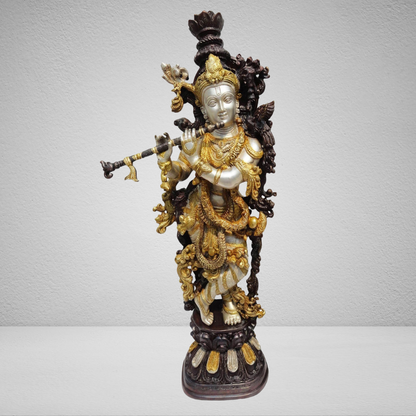 Brass Krishna God Idol Statue