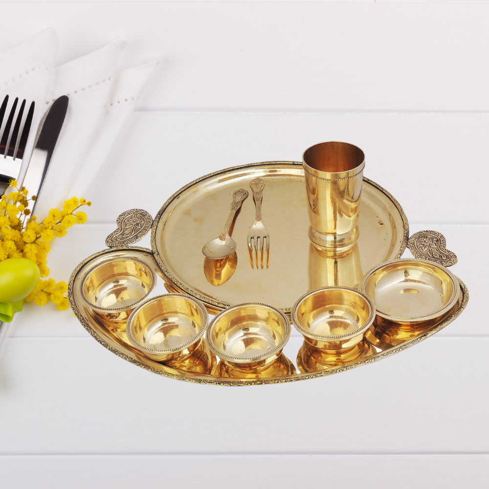 Brass Maharaja Bhojan Thali Set 16 inch