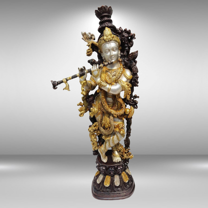 Brass Krishna God Idol Statue