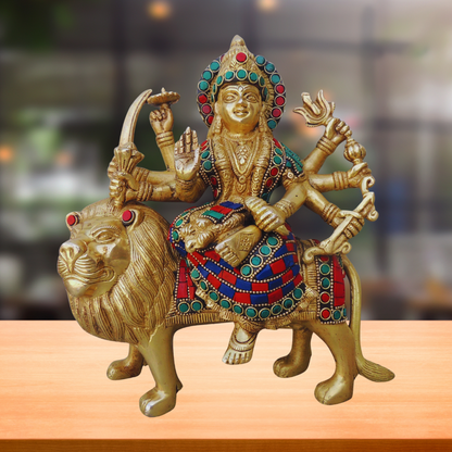 Brass Durga Ji Goddess Idol