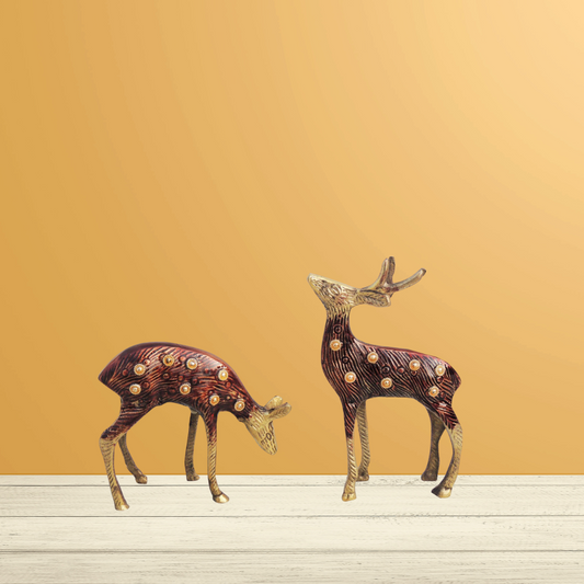 Brass Deer Pair Statue