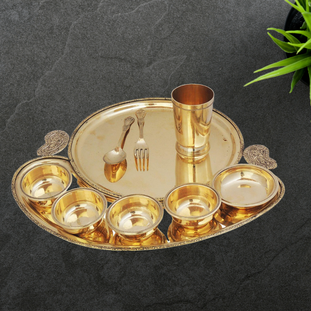 Brass Maharaja Bhojan Thali Set 16 inch