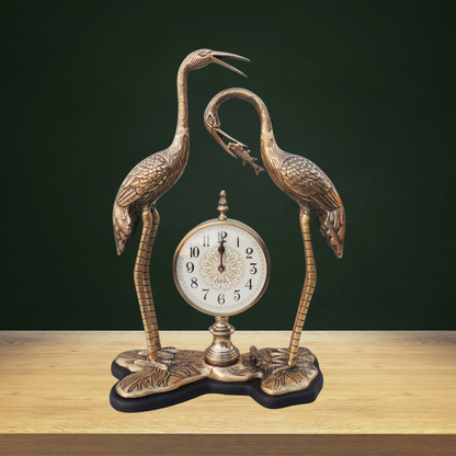 Aluminium Decorative Clock With Duck Pair