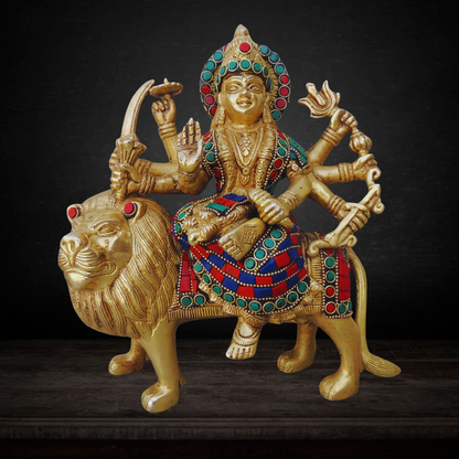 Brass Durga Ji Goddess Idol