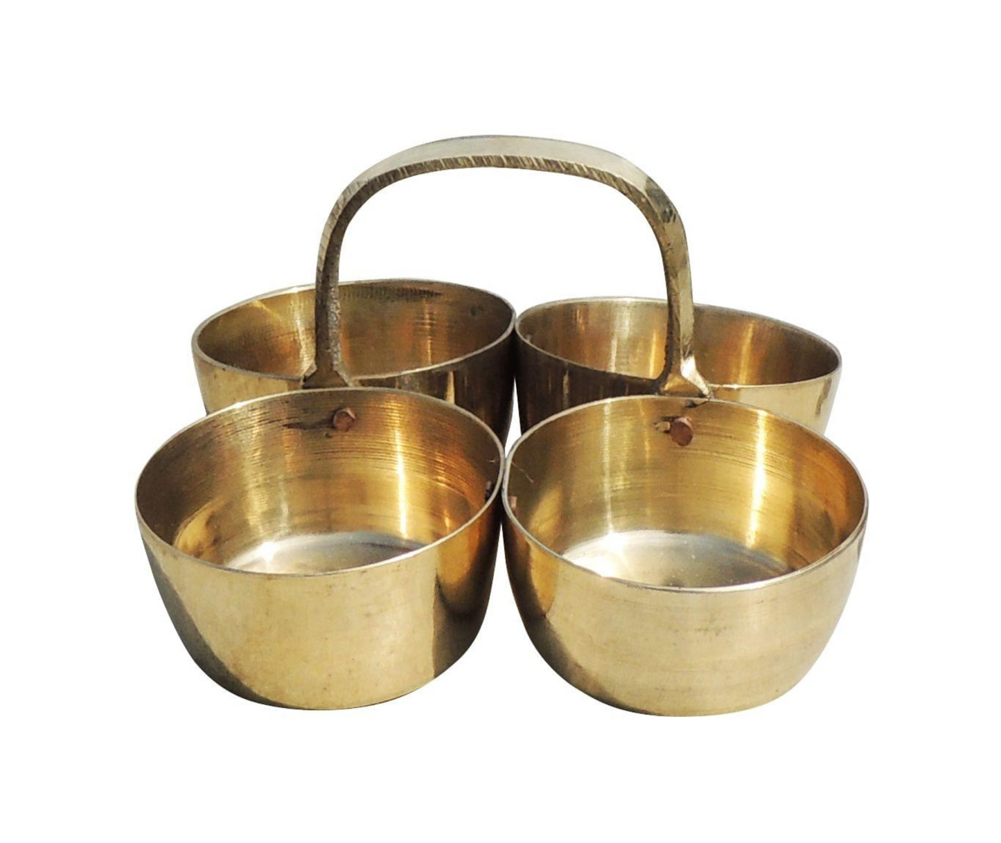 Brass Chokta Small 4 Bowl Combined