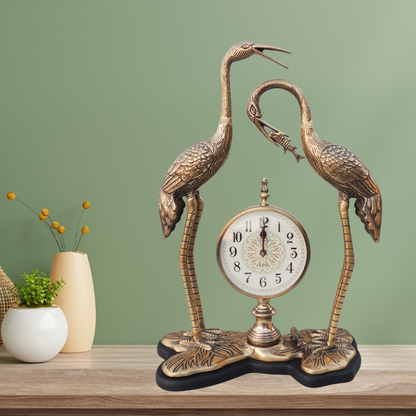 Aluminium Decorative Clock With Duck Pair