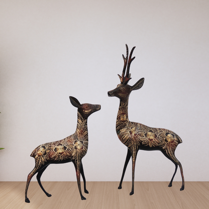 Brass Showpiece Deer Pair