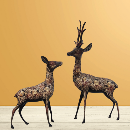 Brass Showpiece Deer Pair