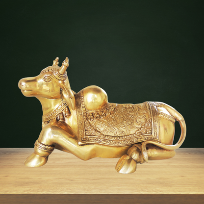 Brass Showpiece Nandi God Idol