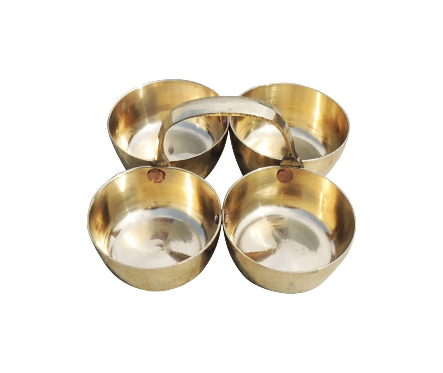 Brass Chokta Small 4 Bowl Combined